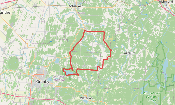 Carte de la sortie Départ parc de la Yamaska et saucette