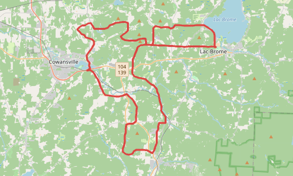 Carte de la sortie Fête Nationale du Québec. 74KM / 12300MD+