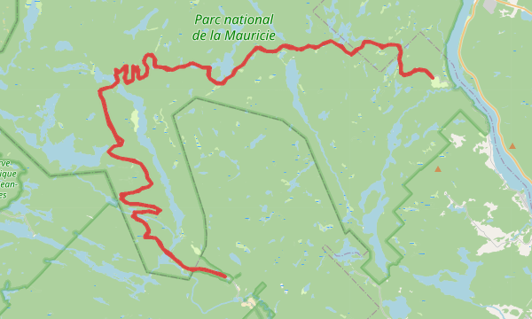 Carte de la sortie Parc de la Mauricie 114km / 2300MD+